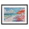 Stupell Industries Peach Beach Relaxing Chairs Black Framed Print Under Glass, design by LSR Design Studio